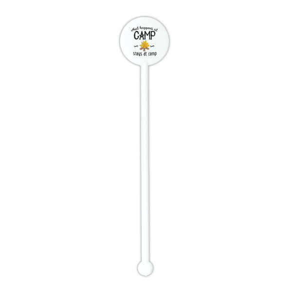 Camping Sayings & Quotes (Color) White Plastic 5.5" Stir Stick - Round - Single Stick