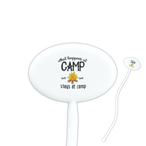 Custom Camping Sayings & Quotes (Color) 7" Oval Plastic Stir Sticks - White - Double Sided