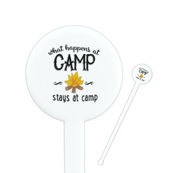 Camping Sayings & Quotes (Color) 7" Round Plastic Stir Sticks - White - Double Sided