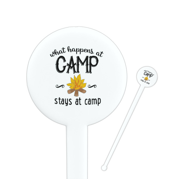 Custom Camping Sayings & Quotes (Color) 7" Round Plastic Stir Sticks - White - Double Sided