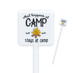Camping Sayings & Quotes (Color) Square Plastic Stir Sticks - Single Sided