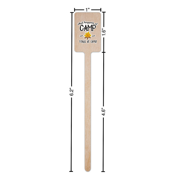 Camping Sayings & Quotes (Color) Wooden 6.25" Stir Stick - Rectangular - Dimensions