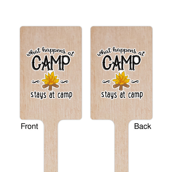Camping Sayings & Quotes (Color) Wooden 6.25" Stir Stick - Rectangular - Double Sided - Front & Back
