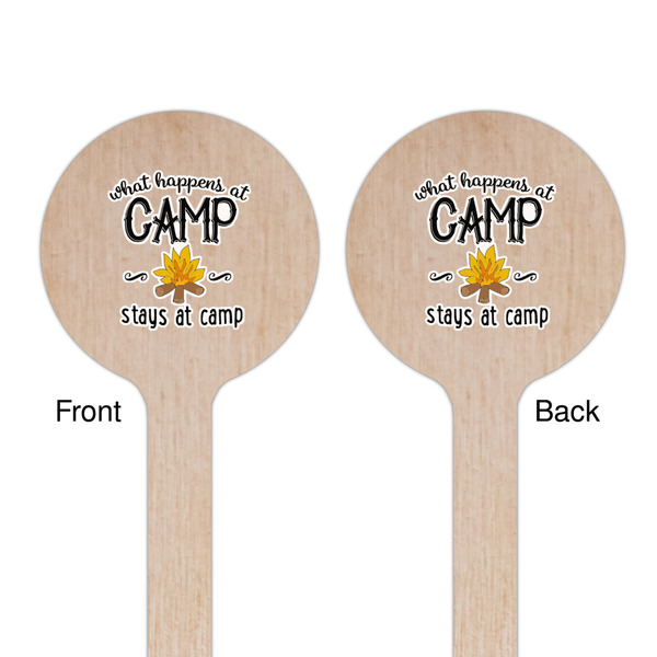 Camping Sayings & Quotes (Color) Wooden 7.5" Stir Stick - Round - Double Sided - Front & Back