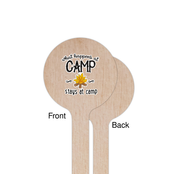 Camping Sayings & Quotes (Color) Wooden 7.5" Stir Stick - Round - Single Sided - Front & Back