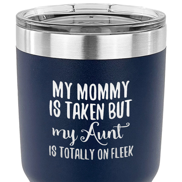 Aunt Quotes and Sayings 30 oz Stainless Steel Ringneck Tumbler - Navy - CLOSE UP