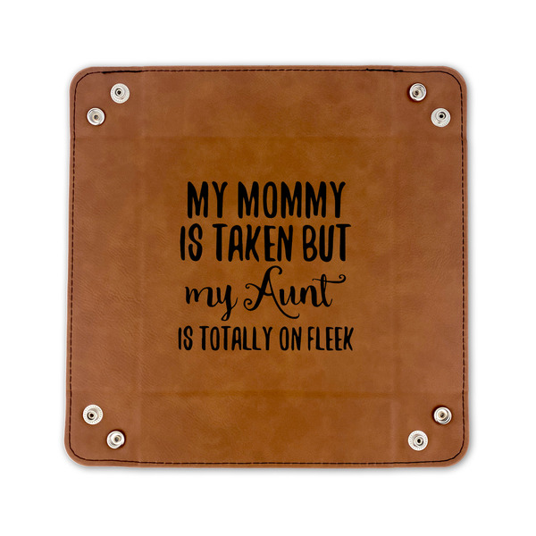 Aunt Quotes and Sayings 6" x 6" Leatherette Snap Up Tray - FLAT FRONT