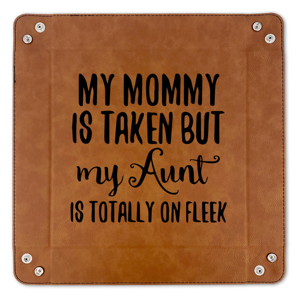 Aunt Quotes and Sayings 9" x 9" Leatherette Snap Up Tray - APPROVAL (FLAT)