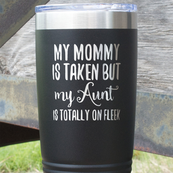 Aunt Quotes and Sayings Black Polar Camel Tumbler - 20oz - Close Up
