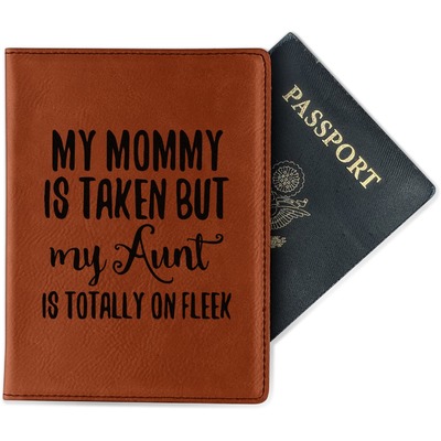 Custom Aunt Quotes and Sayings Passport Holder - Faux Leather