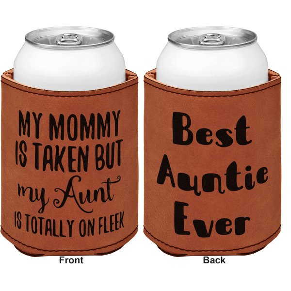 Aunt Quotes and Sayings Cognac Leatherette Can Sleeve - Double Sided Front and Back