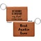 Aunt Quotes and Sayings Cognac Leatherette Keychain ID Holders - Front and Back Apvl