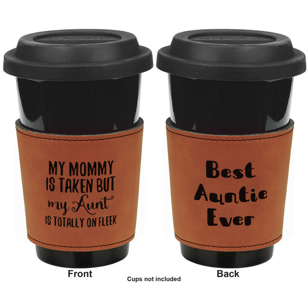 Aunt Quotes and Sayings Cognac Leatherette Mug Sleeve - Double Sided Apvl