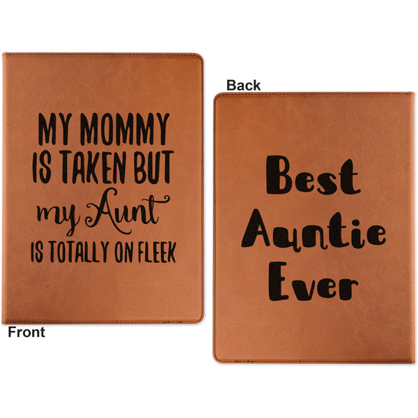 Aunt Quotes and Sayings Cognac Leatherette Portfolios with Notepad - Large - Double Sided - Apvl
