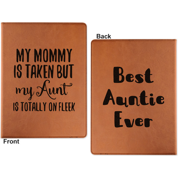 Aunt Quotes and Sayings Cognac Leatherette Portfolios with Notepad - Small - Double Sided- Apvl