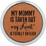 Aunt Quotes and Sayings Leatherette Round Coaster w/ Silver Edge - Single or Set (Personalized)