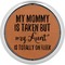 Aunt Quotes and Sayings Cognac Leatherette Round Coasters w/ Silver Edge - Single