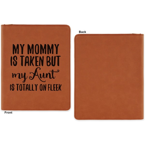 Aunt Quotes and Sayings Cognac Leatherette Zipper Portfolios with Notepad - Single Sided - Apvl