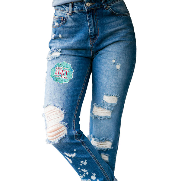 Aunt Quotes and Sayings Custom Shape Iron On Patches - L - single APPROVAL