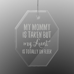 Aunt Quotes and Sayings Engraved Glass Ornament - Octagon