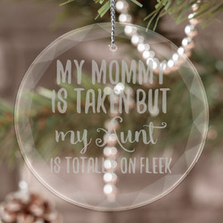 Aunt Quotes and Sayings Engraved Glass Ornament