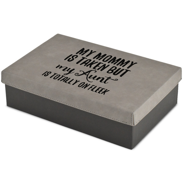 Custom Aunt Quotes and Sayings Large Gift Box w/ Engraved Leather Lid
