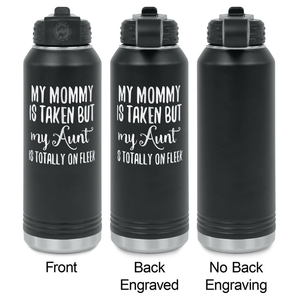 Aunt Quotes and Sayings Laser Engraved Water Bottles - 2 Styles - Front & Back View
