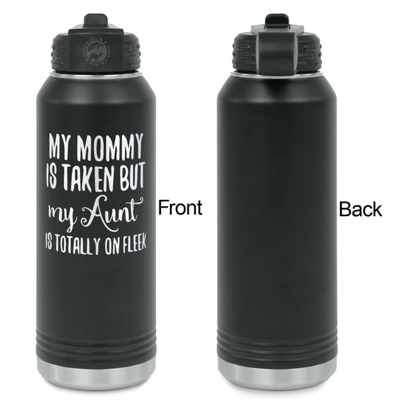 Aunt Quotes and Sayings Laser Engraved Water Bottles - Front Engraving - Front & Back View