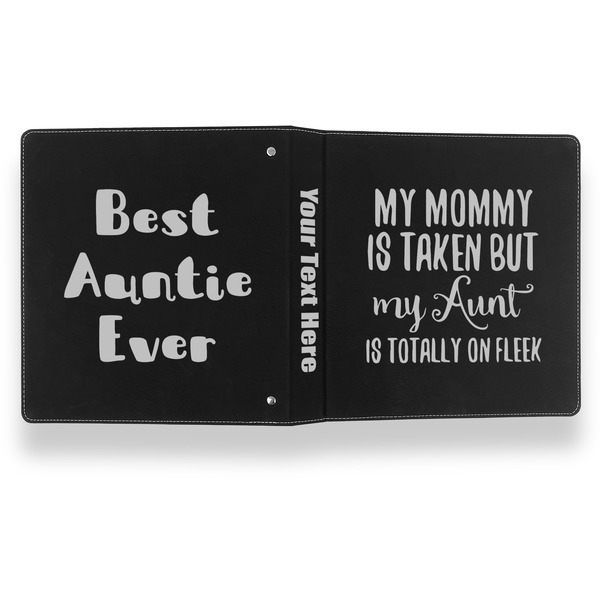 Aunt Quotes and Sayings Leather Binder - 1" - Black- Back Spine Front View