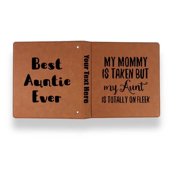 Aunt Quotes and Sayings Leather Binder - 1" - Rawhide - Back Spine Front View