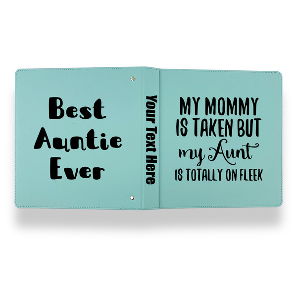 Aunt Quotes and Sayings Leather Binder - 1" - Teal - Back Spine Front View