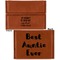 Aunt Quotes and Sayings Leather Business Card Holder - Front Back