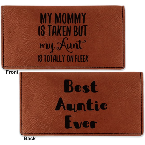 Aunt Quotes and Sayings Leather Checkbook Holder Front and Back