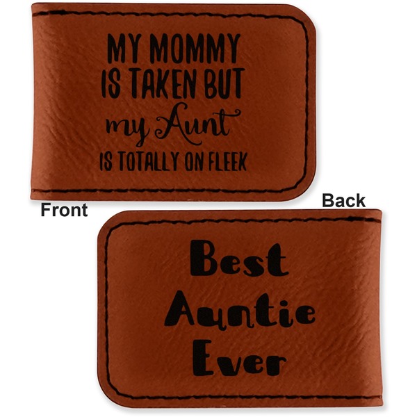 Aunt Quotes and Sayings Leatherette Magnetic Money Clip - Front and Back