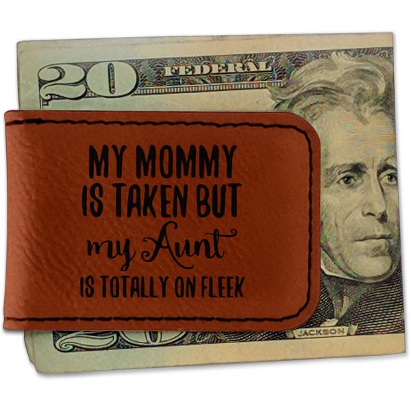 Custom Aunt Quotes and Sayings Leatherette Magnetic Money Clip - Single Sided
