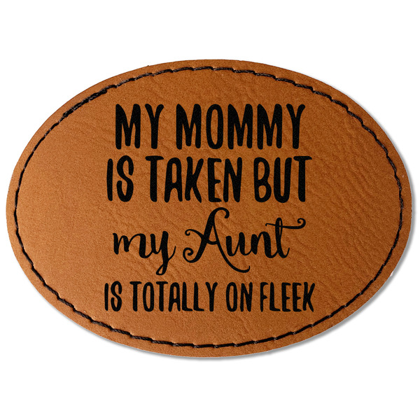Custom Aunt Quotes and Sayings Faux Leather Iron On Patch - Oval