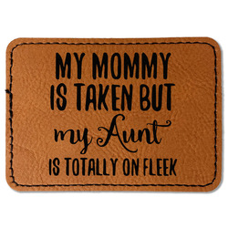 Aunt Quotes and Sayings Faux Leather Iron On Patch - Rectangle