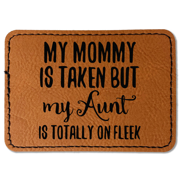 Custom Aunt Quotes and Sayings Faux Leather Iron On Patch - Rectangle