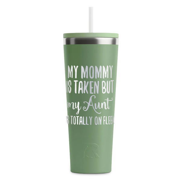 Custom Aunt Quotes and Sayings RTIC Everyday Tumbler with Straw - 28oz - Light Green - Single-Sided