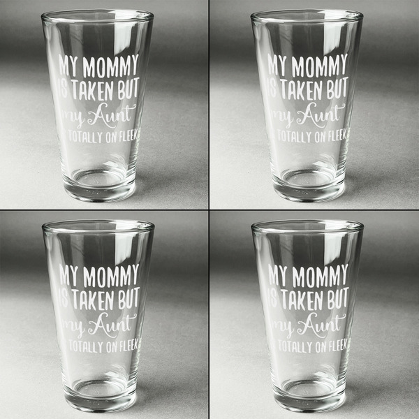 Aunt Quotes and Sayings Set of Four Engraved Beer Glasses - Individual View