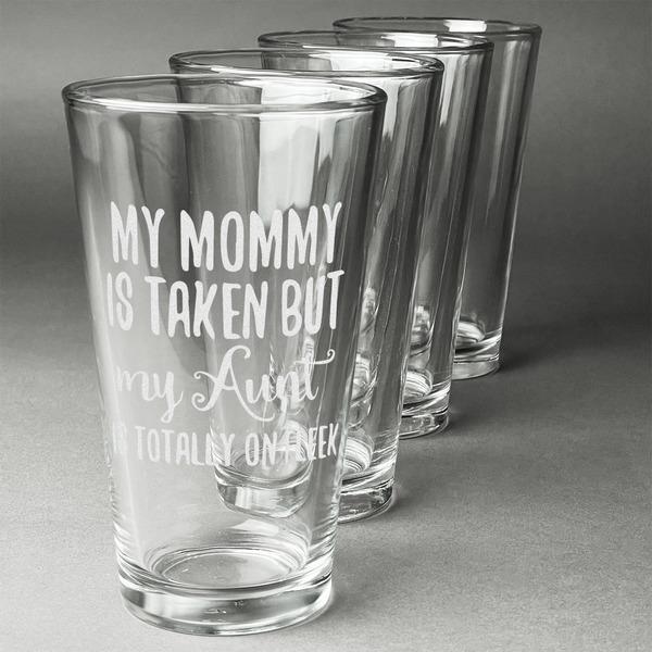 Custom Aunt Quotes and Sayings Pint Glasses - Engraved (Set of 4)