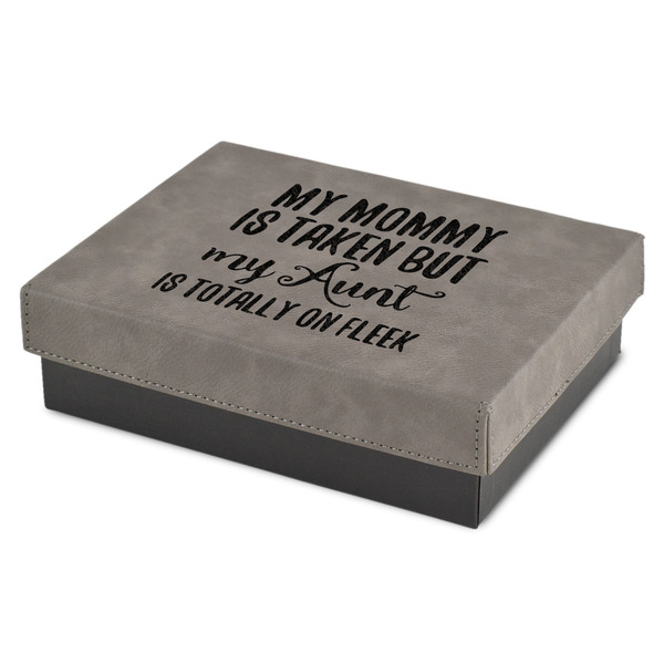 Custom Aunt Quotes and Sayings Small Gift Box w/ Engraved Leather Lid