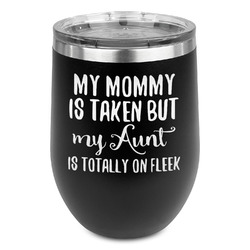 Aunt Quotes and Sayings Stemless Stainless Steel Wine Tumbler - Black - Double Sided
