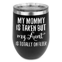 Aunt Quotes and Sayings Stemless Stainless Steel Wine Tumbler - Black - Single Sided