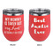 Aunt Quotes and Sayings Stainless Wine Tumblers - Coral - Double Sided - Approval