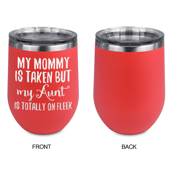 Aunt Quotes and Sayings Stainless Wine Tumblers - Coral - Single Sided - Approval