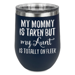 Aunt Quotes and Sayings Stemless Stainless Steel Wine Tumbler - Navy - Double Sided