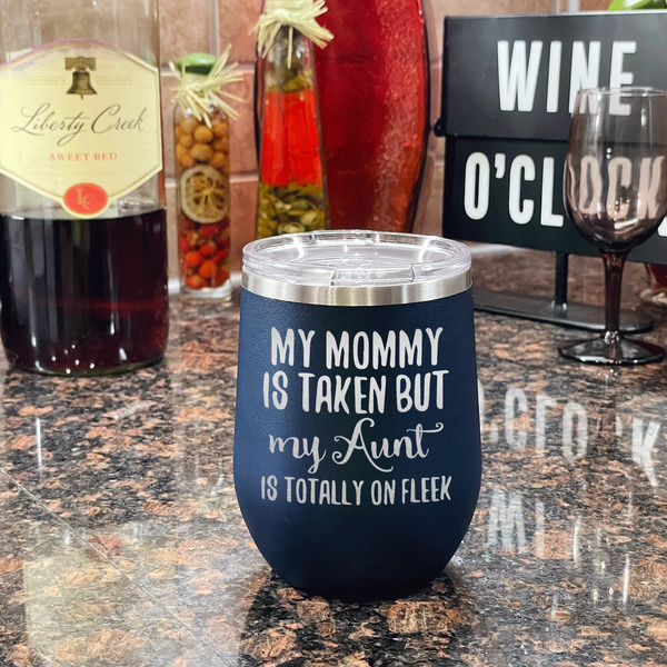 Aunt Quotes and Sayings Stainless Wine Tumblers - Navy - Double Sided - In Context