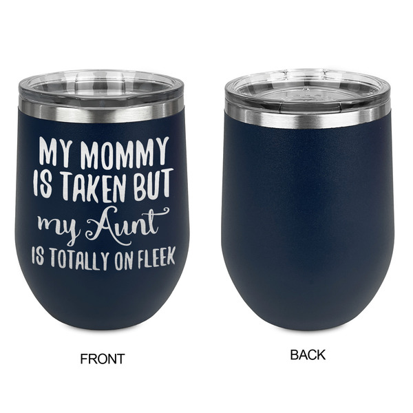 Aunt Quotes and Sayings Stainless Wine Tumblers - Navy - Single Sided - Approval