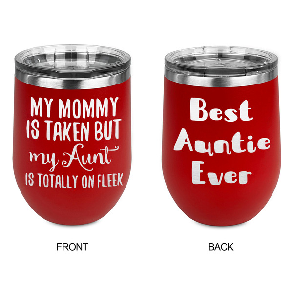 Aunt Quotes and Sayings Stainless Wine Tumblers - Red - Double Sided - Approval
